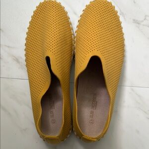 Isle Jacobsen Yellow Perforated Slip-On Shoes